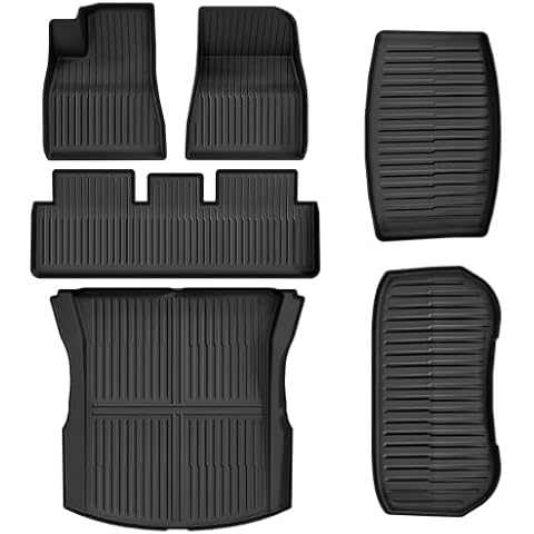 YITAMOTOR Floor Mats Fit for 2024 2025 Tesla Model 3 Highland, 2 Rows & Cargo Liner Set, Full Cover Car Mats with Front Rear Cargo Mat TPE All-Weather Floor Mats Model 3 Accessories 2024 Full Set Cover