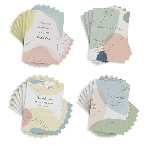 Hallmark Business Bulk 25 Pack Assorted Abstract Employee Collection Cards (4 Designs) for Employees (Abstract Design), 5x7 Cards, Message Inside, Envelopes Included