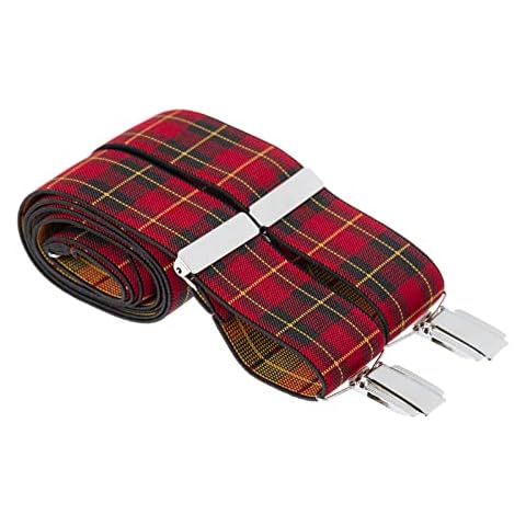 MANDITTIONS XL Red Tartan Trouser Braces Cover