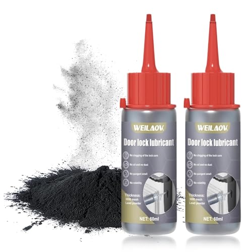 WEILAOK Lubrifiant Serrurerie, Multifonctions Lubrification Graphite, Poudre Lubrifiante pour Cylindre pour Lubrifier les Serrures de Porte, les Charnières de Fenêtre,...