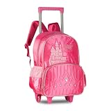 Mochila de Rodinha Princesa Mágica com Luzes Piscantes Escolar