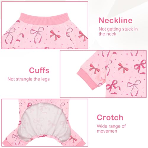 Pyjama pour chien de taille moyenne rose doux extensible - 6