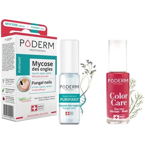 PODERM Tratamiento 2en1 y Esmalte de uñas Rojo Rosa Cover
