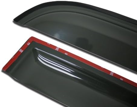 Outside Mount Car Window Rain Guards Compatible with Ford Mustang 1988-1993 | Tape-On | Rain Shields Window Visor Window Deflectors | Dark Smoke, 2 Pcs Set, WV2M-183 - 5