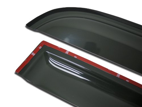 Tuningpros Wsvt2-560 Sunroof Moonroof Type 2 And Out-Side Mount Window Visor Deflector Rain Guard Dark Smoke 3-Pc Set #TOP1