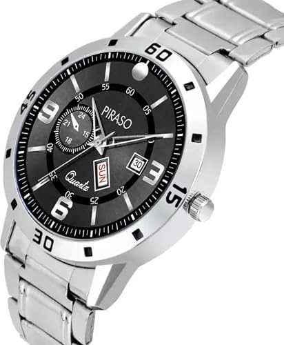 Image of PIRASO Analog Day and Date Working Display MESH Strap Watch for Men & Boys