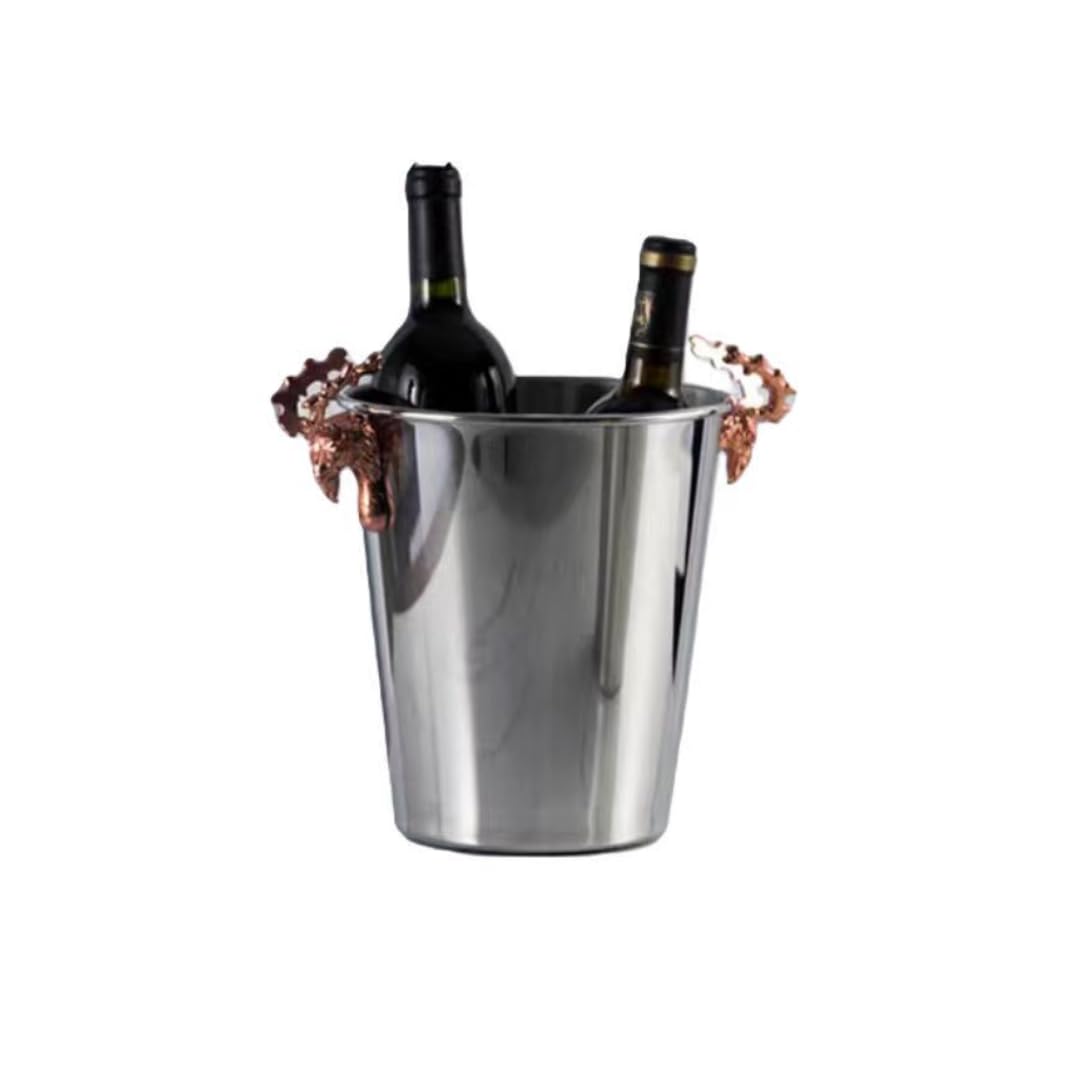 Cerveza cubo de hielo, bebidas cubo de hielo frío, Cubo de hielo en bloque for uso comercial con aislamiento térmico y térmico de dos capas for KTV, champán, vino tinto, cerveza, hielo en grano(Rose g