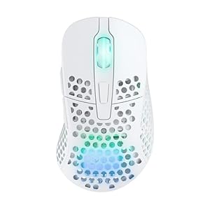 Xtrfy M4 Kabellose ultraleichte Gaming-Maus, RGB, verstellbare Form, 2,4 GHz, verzögerungsfrei, kabellos, 75 Stunden Akkulaufzeit, Weiß, M4W-RGB-White