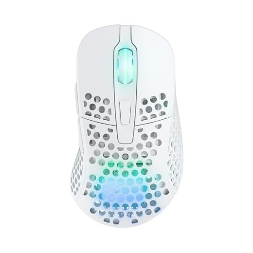 Xtrfy M4 Kabellose ultraleichte Gaming-Maus, RGB, verstellbare Form, 2,4 GHz, verzögerungsfrei, kabellos, 75 Stunden Akkulaufzeit, Weiß, M4W-RGB-White