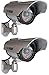 Lot de 2 caméras de Surveillance à énergie Solaire avec Objectif et Surveillance vidéo Clignotante Fake Dummy factice