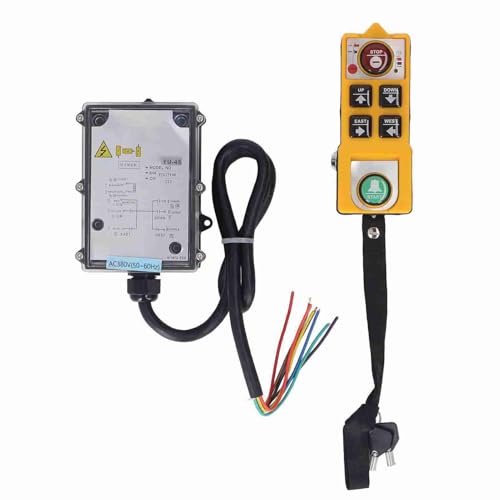 Jelquix Control Remoto Inalámbrico Industrial para Grúa, Frecuencia RF de 800 MHz, Alcance de 100 M, a Prueba de Golpes, para Grúas Transportadoras, Maquinaria de Minería de Carbón CNC