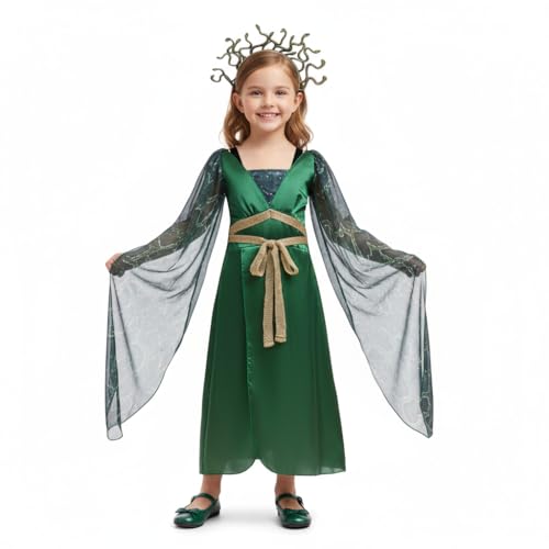 Disfraz Medusa Verde para Niñas Talla 7-8 miniatura 6