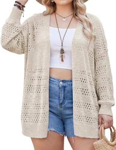 IN'VOLAND Plus Size Lightweight Summer Cardigan...