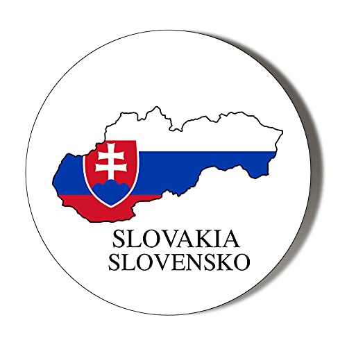 Gift Insanity White Slovakia Flag Map 45Mm Medium Magnet