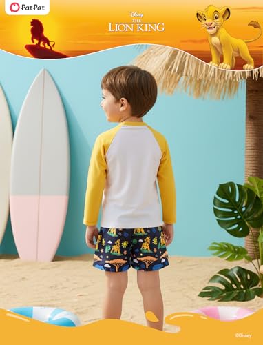Image of Disney Marvel Spiderman Swimsuit Rash Guard Shirt & Swim Trunks Stitch Boys Swim Set UPF 50+ Summer Kids Bathing Suit 3M-13T