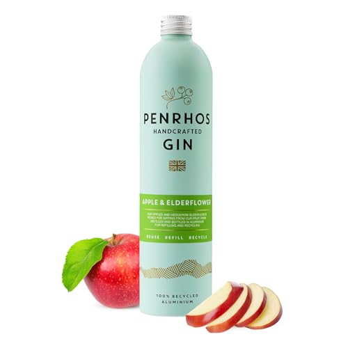 Penrhos - Apple & Elderflower Gin - Award-Winning Fruity Artisan Flavoured Gin, made with 100% Wonky Fruit in a Recycled Aluminium Bottle - Exceptional Fruity Taste, Smooth Finish, 700ml