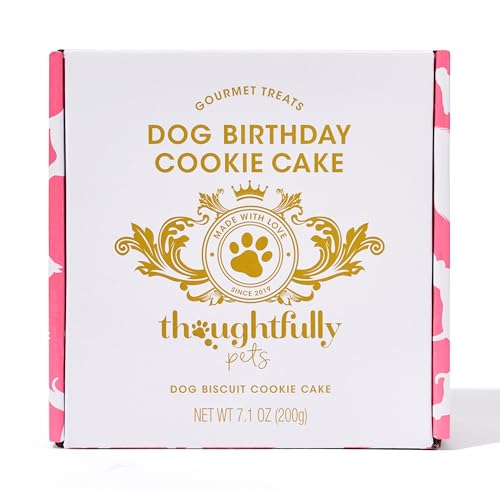 Image of Thoughtfully Pets, Pink Princess Dog Birthday Gourmet Mini Cookie Cake, Peanut Butter Flavored, Hand Decorated Hollow Biscuit Cake for Any Breed