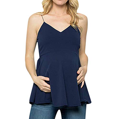 Blusa feminina para gestantes, sem mangas, gola V, para gestantes, com ombro vazado, para gestantes,