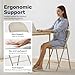 HealSmart 2 Pack Folding Chairs with Leather Padded Cushion Seats & Durable Metal Frame, Comfortable, Foldable, Portable, Commercial Event Seat, Indoor Outdoor for Home, Parties, Office, Kahki