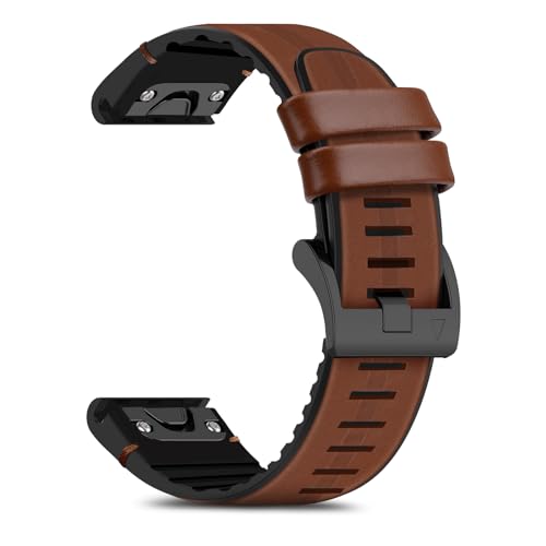 Bracelet Garmin Fenix 7X Pro et Enduro 3 en silicone marron 26mm pour le sport et outdoor