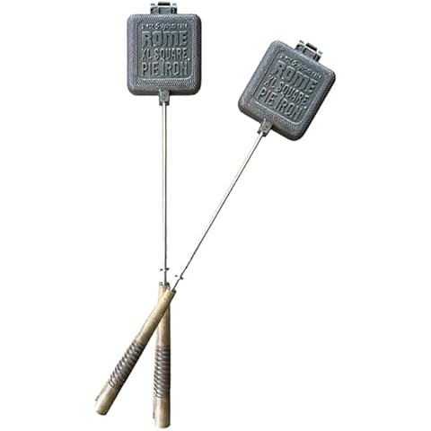BestNest Rome Cast Iron Extra Large Square Pie Irons, Pack of 2 Cover