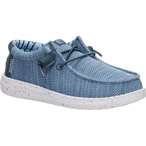 Image of HEYDUDE Boy's Youth Wally Stretch Sox Slip On Shoe, Irish Cream /Egret Size