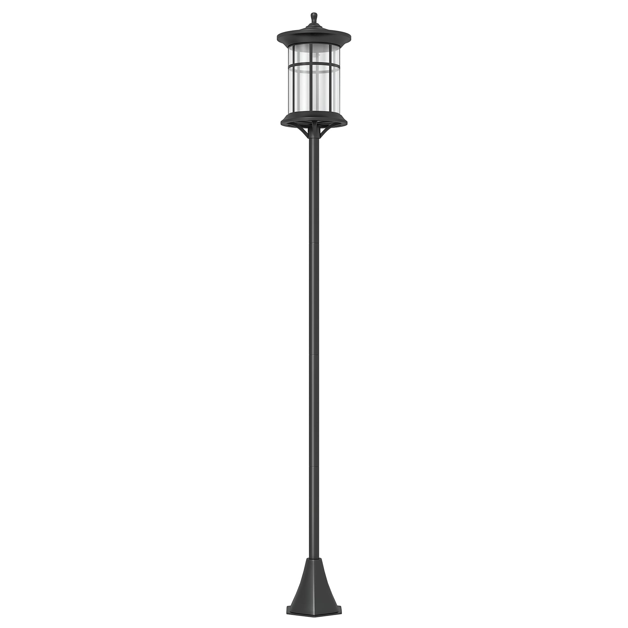 Outsunny Lampadaire solaire extérieur, lampadaire extérieur sur pied, lampe LED, lumière blanche froide, 6000K, lampadaire jardin extérieur, hauteur 184 cm, noir