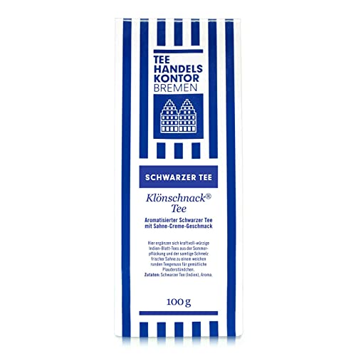 Aromatisierter Sahne Tee schwarz, lose | Kraftvoll-würzig & in Spitzenqualität | Klönschnack Tee | Schwarzer Tee 100 g lose | Aus den besten Teegärten | TEE HANDELSKONTOR BREMEN Cover