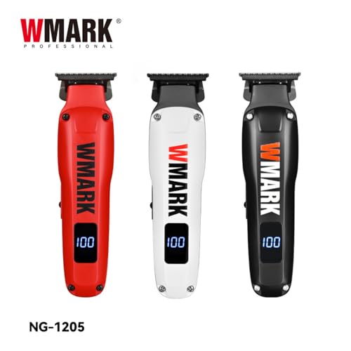 Image of WMARK NG-1205 Rechargeable Detail Trimmer, 9CR18 Stainless Steel Blade, 7000RPM Motor, 1200mAh Battery, USB-C Charging, Professional Cordless Trimmer runtime 180 min White