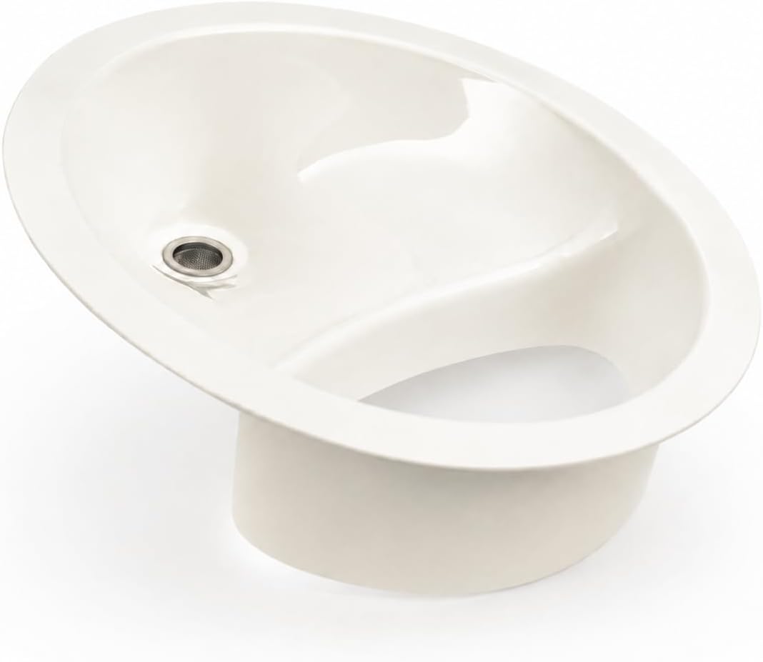 Composting Toilet Urine Diverter - Complete Wrap-Around Urine Separator for DIY & Bucket Toilets | Fits 5-Gallon Buckets, Camper Vans & Cabins | Easy-Clean ABS, Made in Wales (White)