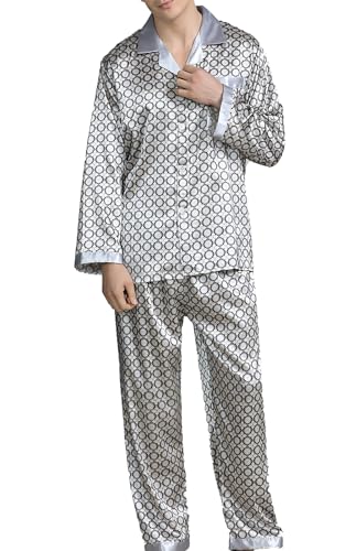 Pyjama en soie pour hommes : ensemble de nuit 2 pièces haut de gamme à revers