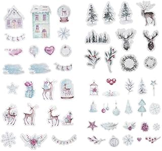 Milisten 1 Set Christmas Winter Theme Stickers Lovely Forest Xmas Tree Elk Scrapbook Decals Home Wall Paste For Projects Journals Card Making Bottle Laptop Decor