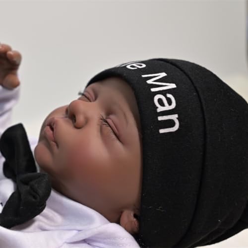 Muñeco bebé reborn realista niño negro 48 cm miniatura 5