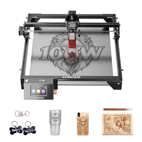 LONGER Ray5 10W Laser Engraver with 3.5" Touch Screen, Offline Use, 24000mm/min, 0.06mm Laser Spot, CNC DIY Engraving Machine for Wood, Metal, Acrylic & Glass, Class 4