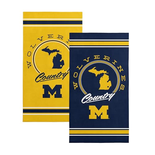 Northwest Michigan Wolverines NCAA Homebreak Beach Towel 2 Pack 30 x 60 Inches