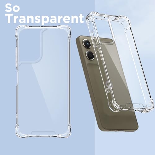 Image of Amazon Basics Back Cover for Motorola Moto G06 Power PC + TPU Clear Transparent Raised Edges Shockproof Protective Phone Bumper Case (Transparent)