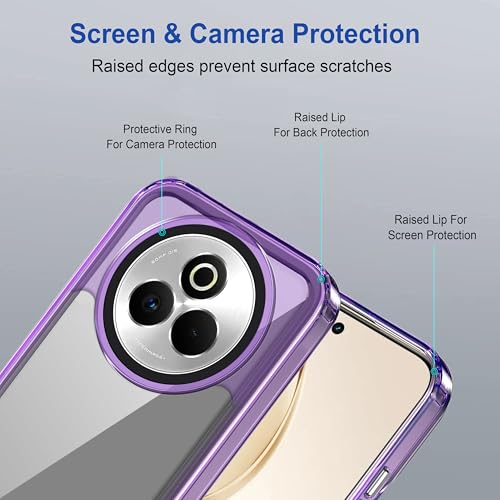 Image of amazon basics Back Case Cover for Realme 14 Pro Plus 5G | Compatible for Realme 14 Pro Plus 5G Back Cover | Case Cover with Camera Protection | (TPU + PC | Translucent Purple)