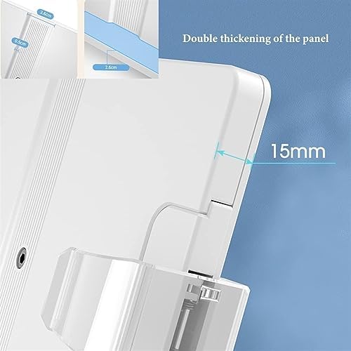 Book Stand Holder White Large Portable Adjustable Reading Textbook Recipe Stand with Paper Clips for Home Office Laptop Cookbook Desktop Documents Tablets (White) (White)