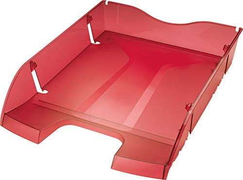 helit H2363520 - PET-Briefablage „the green deck“, DIN A4-C4, rot transparent