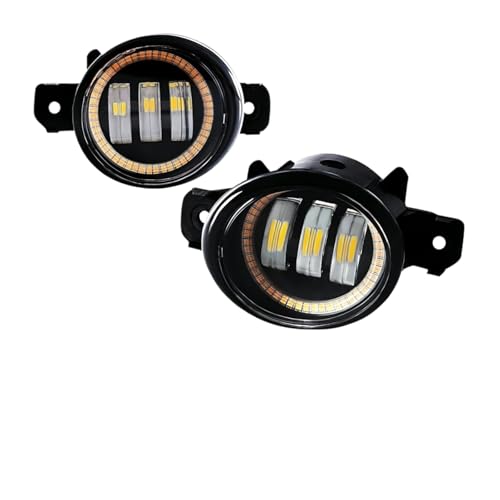 QINSHU Faro antiniebla Para Nissan Para Maxima Para Altima 2009 2010 2011 2012 2013 2014 2015 Luz Antiniebla LED De Ojo Ángel Lámpara Circulación Diurna(Yellow and Blue)