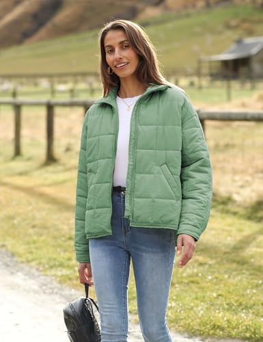 Watashi Light Green Packable Puffer Jacket for Women - Medium, Lightweight & Stylish Quilted Coat - Image 6