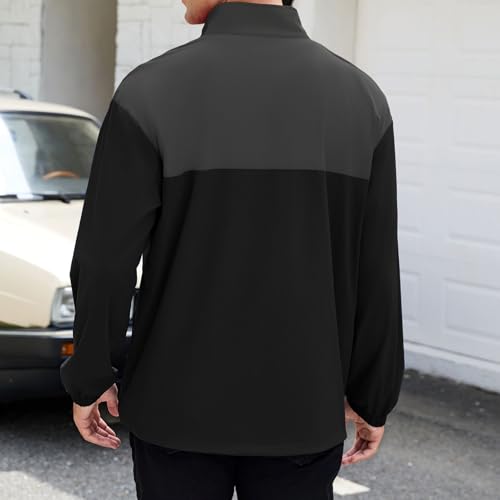 Image of EDITCOZY Men's Lightweight Quarter Zip Pullover Casual Windbreaker for Running Golf Jackets with 3 Pockets