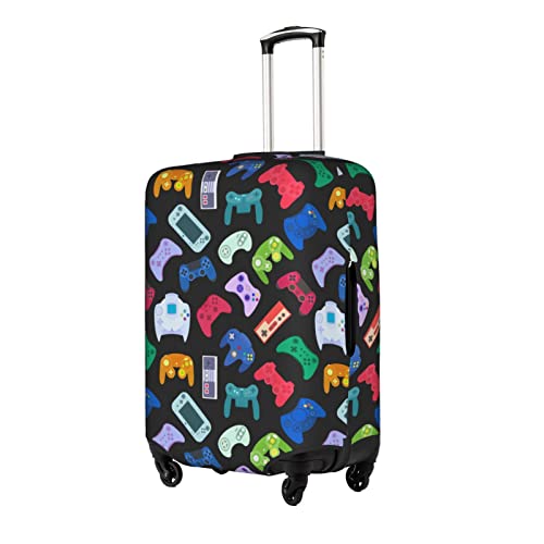 Travel Luggage Cover (ONLY COVER) - Video Game Weapon Controller Pattern, Baggage Suitcase Protector Fits 18-32 Inch with Zipper Dustproof Washable Elastic for Teen Boys Girls Men Women2