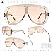 SA106 Bold Oversized Shield Thick Plastic Retro Racer Fashion Sunglasses All Beige