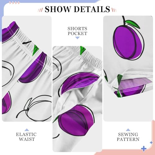 J JOYSAY Plum Fruit Sketch White Pajamas Pants Soft Long Pajama Bottoms Lounge Sleep Pants Size S-XL4