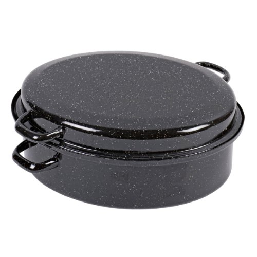 Kochstar 32711038 Bräter oval ohne Ring, 38 cm, schwarz gesprenkelt