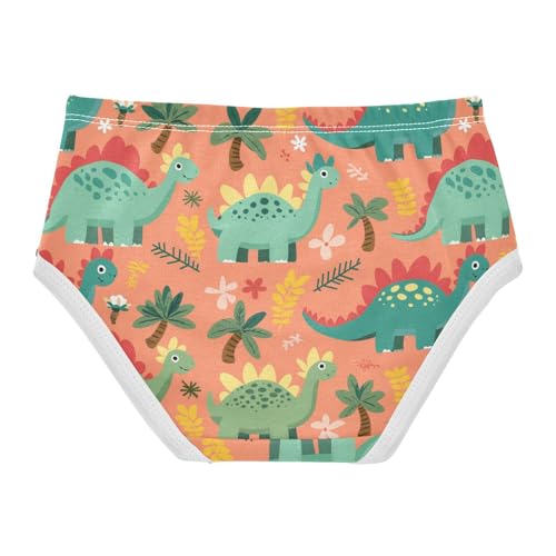 Wusikd Cute Dinosaurs Girls' Underwear Cotton Palm Trees Flowers Girls Briefs Soft Toddler Underwear 2T2