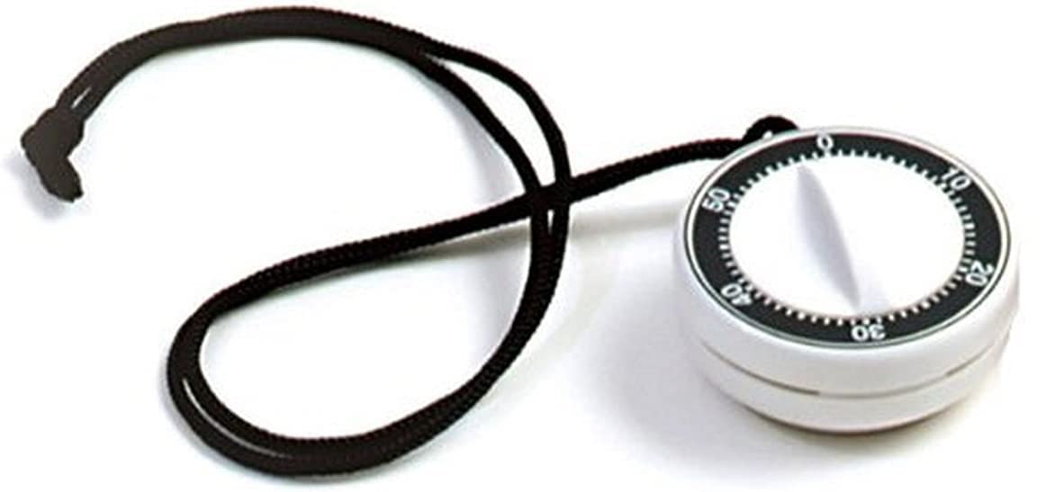 Norpro 60-Minute Plastic Timer on a Rope with Magnet on Back, White (Pack of 2)
