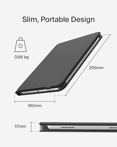Image of Belkin Everyday Keyboard Case w /Cradle, Backlit Bluetooth Keyboard, Multi-Gesture Controls, Magnetic Apple Pencil Storage Compatibility, & Multimedia Keys for iPad 10th Generation 10.9 inch - Black