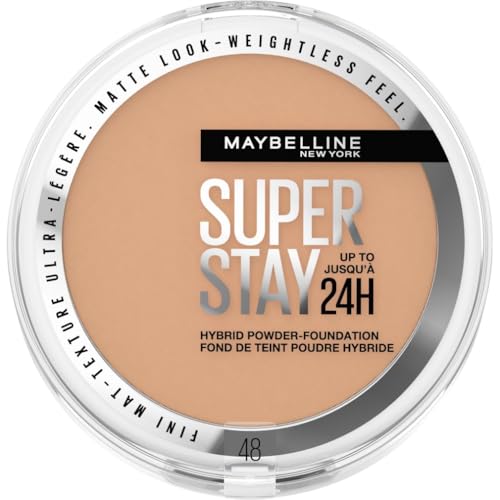 Maybelline New York - Fond de Teint-Poudre Hybride - Longue Tenue - Couvrance Mate Lumineuse - Vegan & Waterproof - Tous Types de Peaux - Superstay 24H - Teinte : 48 - 53 g